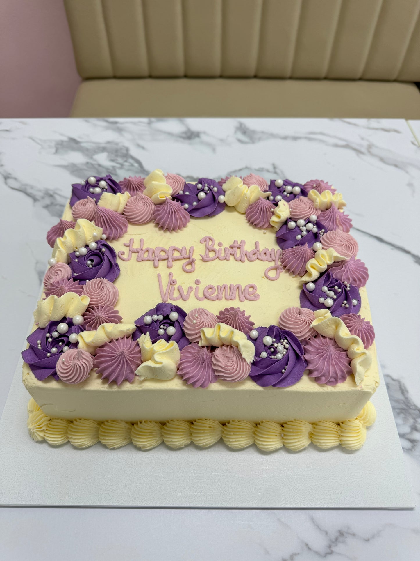Fancy Piped Slab Cake