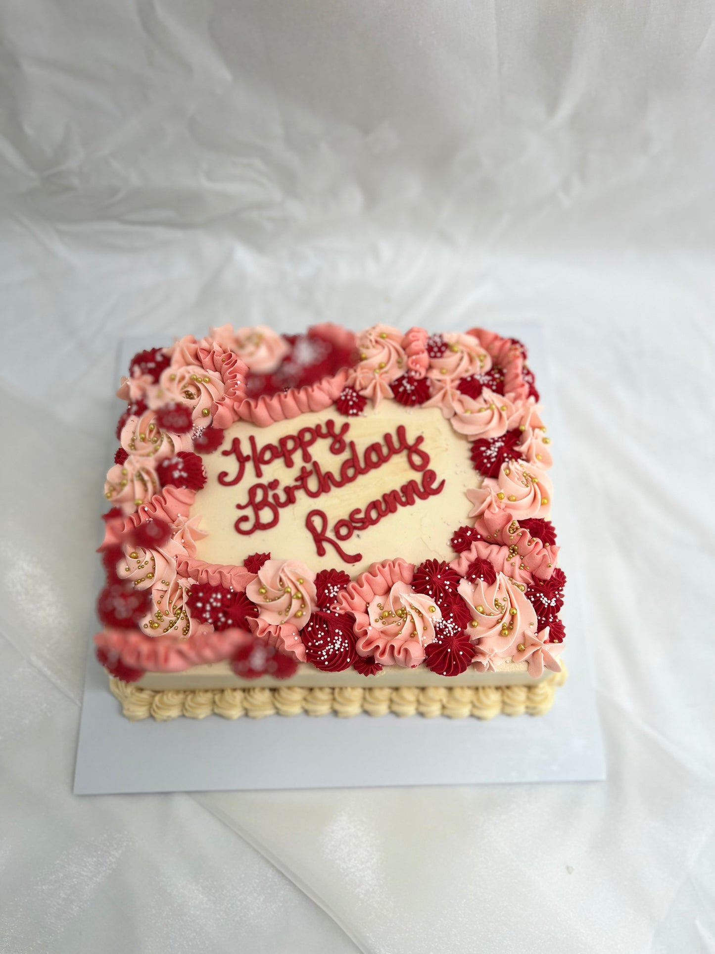 Fancy Piped Slab Cake