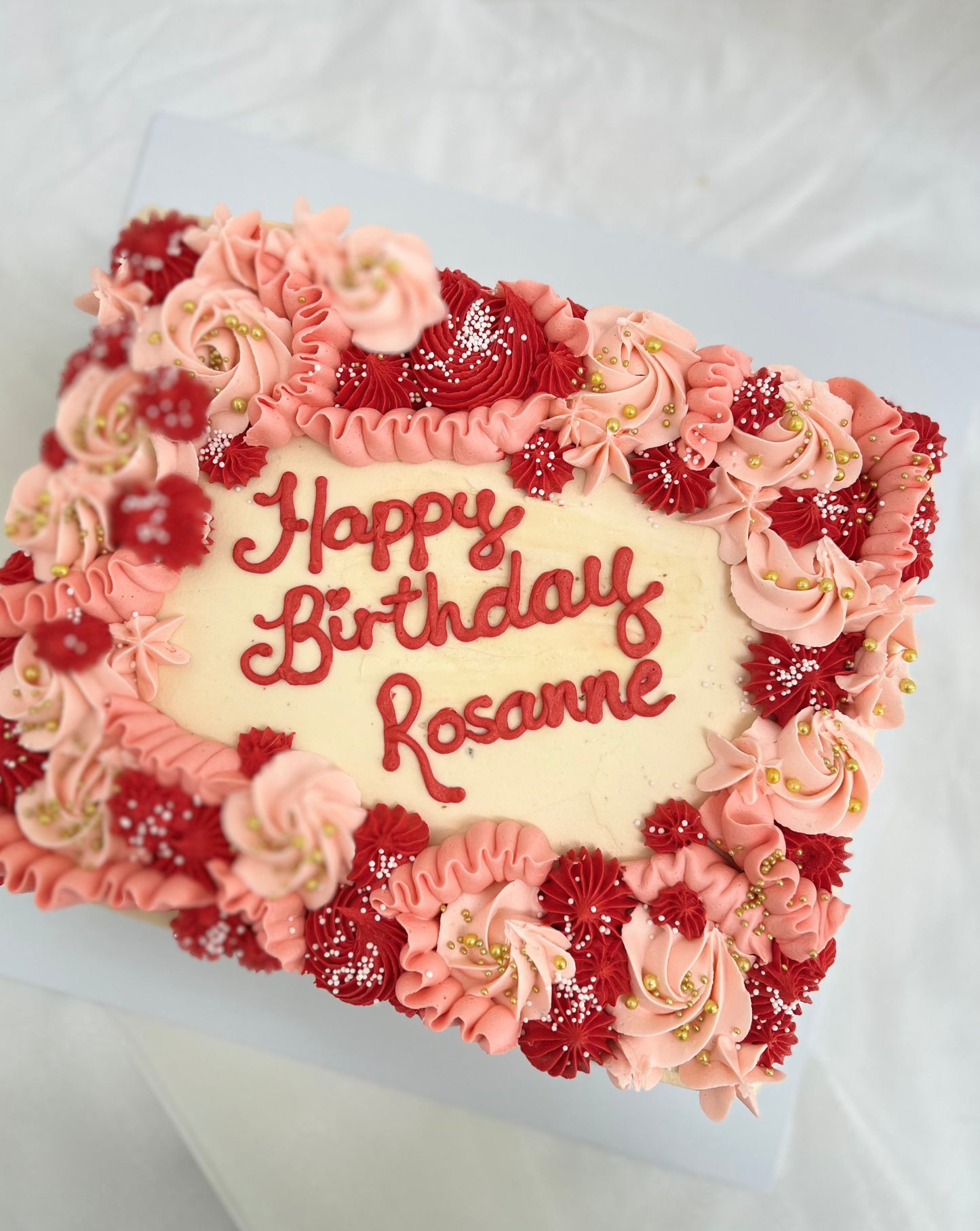 Fancy Piped Slab Cake