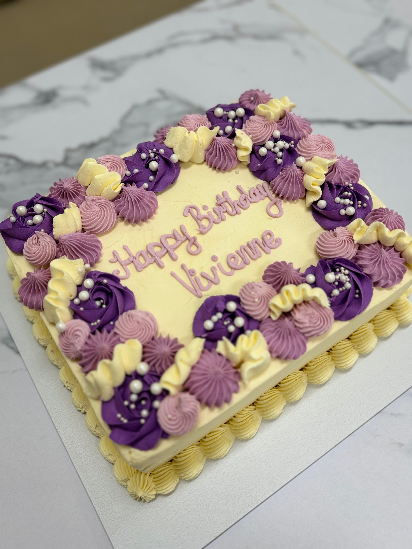 Fancy Piped Slab Cake