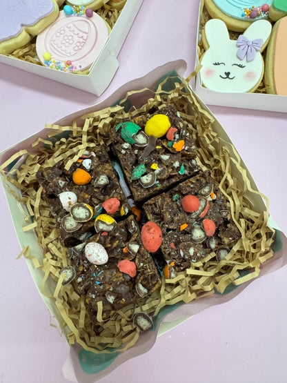 Easter brownie with cornflake crunch