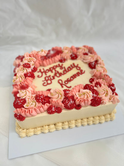 Fancy Piped Slab Cake