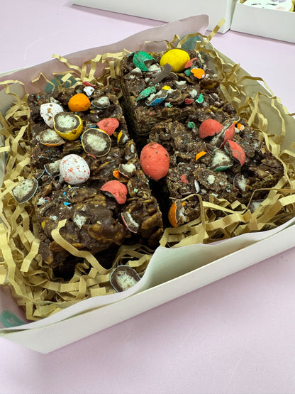 Easter brownie with cornflake crunch