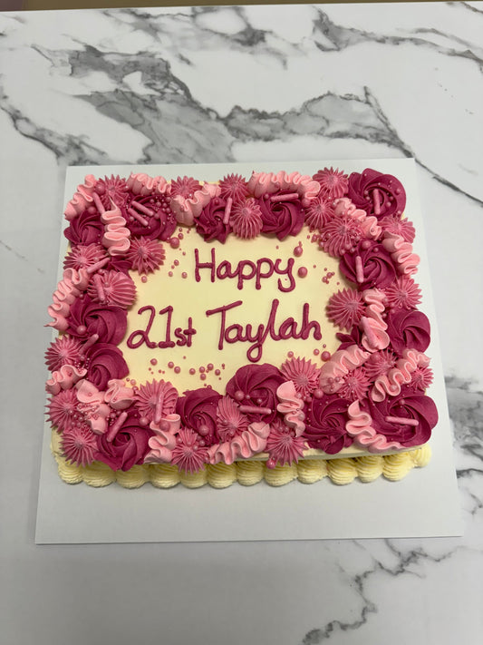 Fancy Piped Slab Cake
