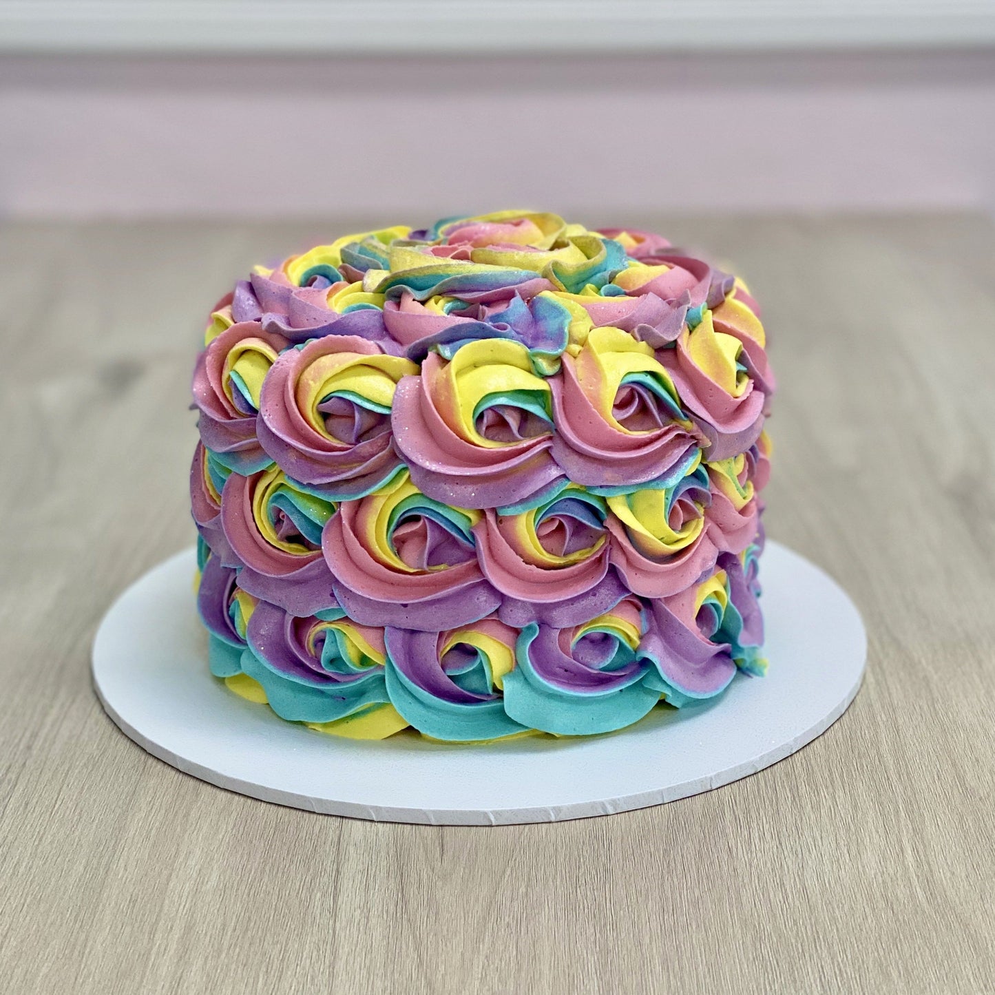 Rainbow Rosette Cake