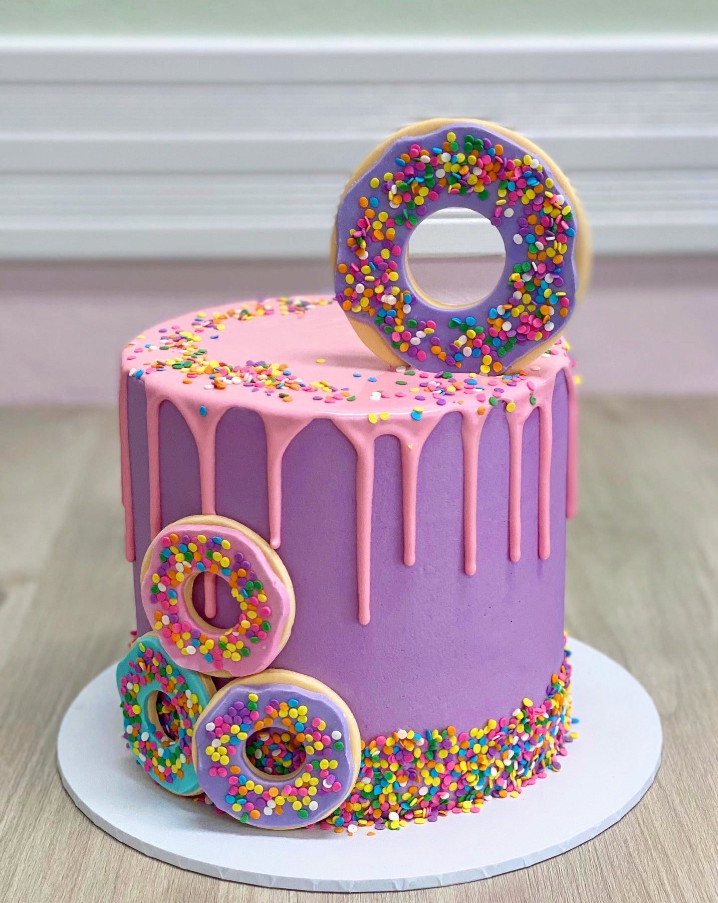 Giant Donut Cake (Homer Simpson Sprinkles Donut)-The Little Epicurean