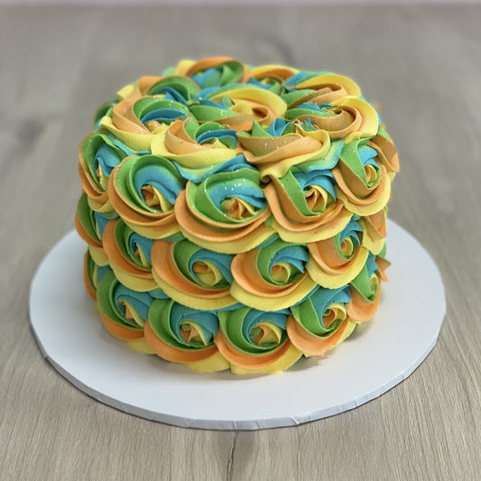 Multi-Coloured Rosette Cake