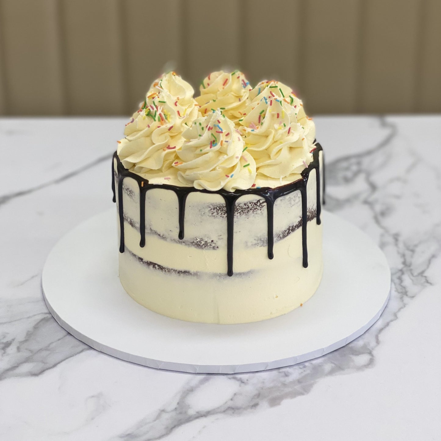 Vanilla & Chocolate Sprinkle Cake